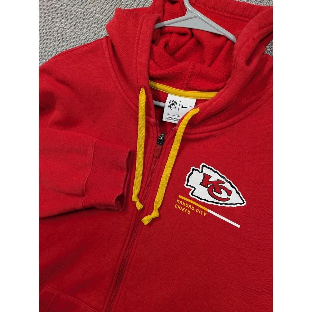 Kansas City Chiefs Hoodie Sweatshirt Mens XL Red NFL Football Nike Full Zip